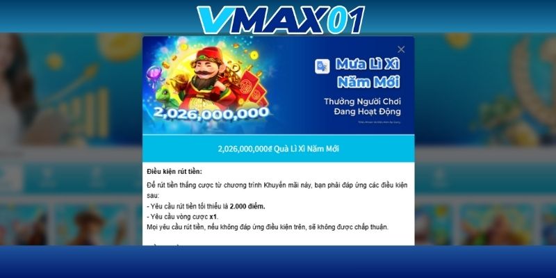 Điều kiện rút tiền lì xì năm mới 2026